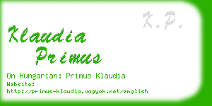 klaudia primus business card